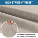 H.VERSAILTEX Stretch Velvet Loveseat Covers for 2 Cushion Couch Covers for Living Room Sofa Covers Slipcovers with Non Slip Straps Bottom, Ultra Thick Comfy Velour (Width 58"-72", French Oak)