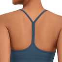 Womens Y-Back Sports Bra, Weightless Padded Yoga Bra, Spaghetti Strap Low Impact Gym Top for Workout & Daily Wear (XS)