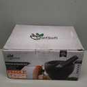 ChefSofi Extra Large 8 Inch 5 Cup-Capacity Mortar and Pestle Set - Black Polished Exterior - One Huge Mortar