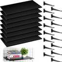 Barydat 8 Pack Gridwall Shelf with Metal Brackets 24 x 12 Inches Wooden Gridwall Shelves Organizer Heavy Duty Grid Wall Accessories for Home Garage Workbench Retail Display