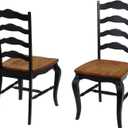 Homestyles French Countryside Black Dining Chairs, Set of 2, unspecified