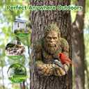 Outdoor Tree Face Bird Feeder Sculpture, Waterproof Tree-Mounted Resin Bird Feeder, Forest Guardian Style Garden Yard Art Decor for Backyard Wildlife