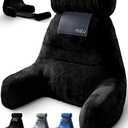 malu Extra Large Reading Pillow- Ergonomic Pillow- Back Pillow for Bed+ Rolling Mat for Neck Support- with Shredded Memory Foam- for Sitting Up in Bed, Couch or Floor