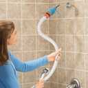 Slip-On Tub Hose for Bathtub Faucet, Ear-Tab Zip-Tie Connector, Handheld Sprayer Head, No-Install Faucet Hose Attachment for Hair Washing & Cleaning, 5 ft, Fits Spouts up to 3 in