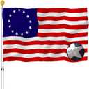 Embroidered Betsy Ross American US Flag 3x5 Outdoor- 13 Stars Colonies Primitive USA Stitched Flags Embroidered Stars Sewn Stripes Heavy Duty Banner