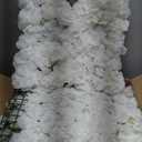 Flower Wall Backdrop 12PCS 16.5x16.5 Inch Floral Wall Panel White Artificial Silk Rose Wall Decor Ideal for Wedding Celebrations, Festive Party Backdrops and Home Decor