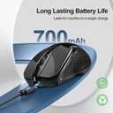 TECKNET Wireless Mouse (BT5.0/3.0 & 2.4G) Rechargeable 4800 DPI Silent USB A & Bluetooth Mouse 6 Buttons, Wide Compatibility - Black
