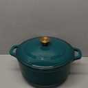Mueller DuraCast 6 Quart Enameled Cast Iron Dutch Oven Pot with Lid, Heavy-Duty, Oven Safe up to 500 F & Across All Cooktops, Wedding Registry Ideas & Gifts, Emerald