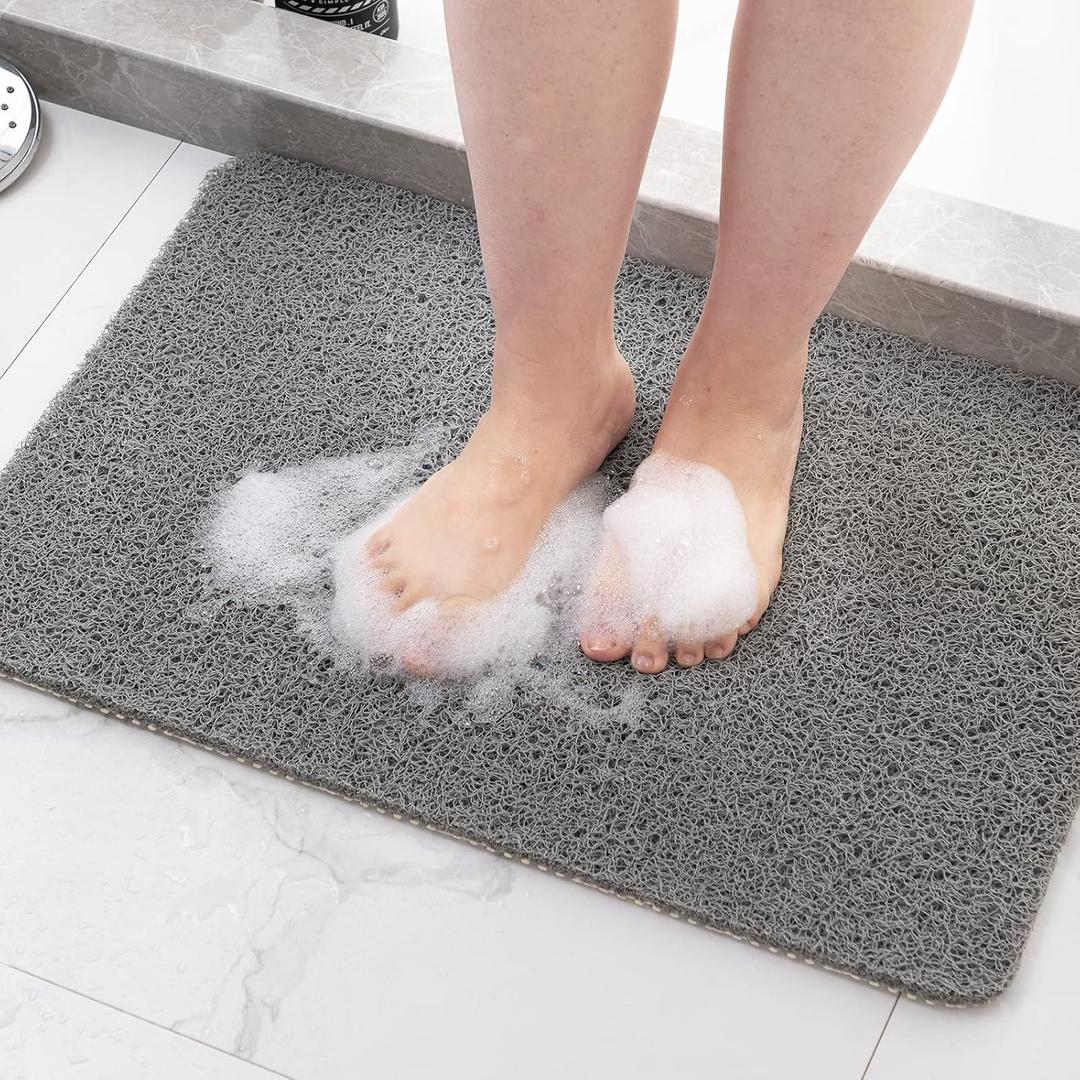 Non Slip Bathtub Mat,Anti Slip Shower Mat,Fast Drying Bath Tub Mats,Foot Scrubber Mat,Anti Slip Mat for Tub,Floor,Bathroom,Home,Kitchen,Hotel (24" x 16" (Rectangular), Grey)