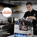 VEVOR Fully Automatic Meat Slicer, 180W + 370W Commercial Food Slicer