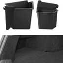 BASENOR 2020 2021 Tesla Model Y Trunk Organizer, (Proprietary Design) Waterproof Rear Trunk Storage Bins Side Box with Carpeted Lip Interior Accessories Set of 2 for 5-Seater
