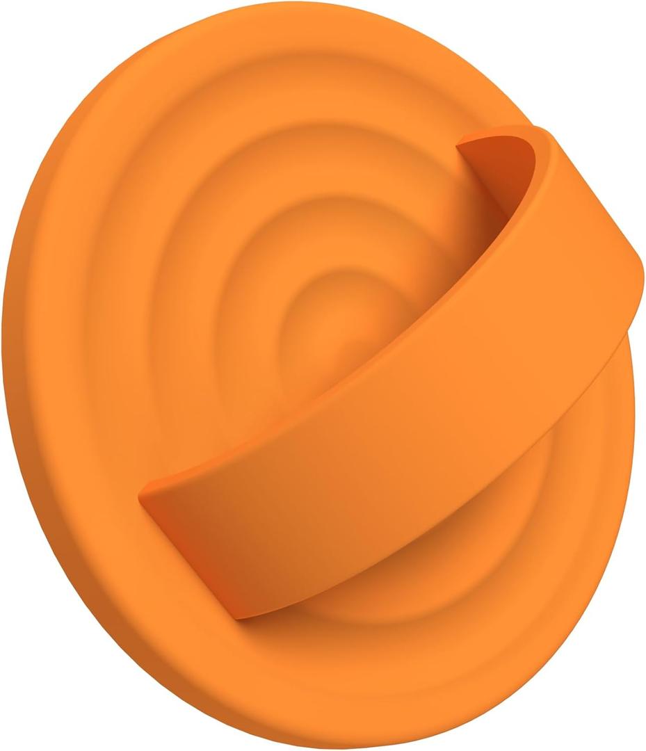 Upgraded Magnetic Phone Grip, Compatible with MagSafe, Silicone Comfy Removable Loop Grip, Phone Grip Finger Ring Holder for Back of Phone for iPhone Pro Max/Plus/16/15/14/13/12, Orange