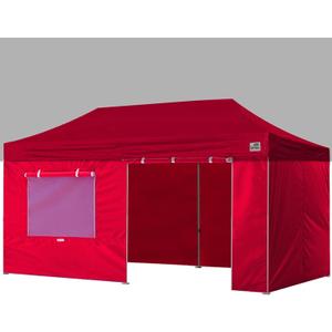 Eurmax USA Full Zippered Walls for 10 x 20 Easy Pop Up Canopy Tent,Enclosure Sidewall Kit with Roller Up Mesh Window and Door 4 Walls ONLY,NOT Including Frame and Top（Red）
