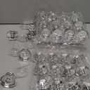 48 TIHOOD Mini Cupcake Stand, Tiny Cake Dome with Clear Plastic For Chocolate, Cheese, Coconut Macaroons, Balls, Candies & More! (Silver)