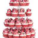 Large Cupcake Stand,6 Tier Cupcake Tower, Round Cupcake Holder for 80 cupcakes, Clear Acrylic Cupcake Display Stand for Parties Events Gatherings and Dessert Table