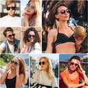 Retro Aviator Sunglasses for Women Men Trendy Classic Square 70s 80s 90s Vintage Shades Double Bridge Aviators FZN813