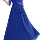 Wedtrend Formal Dresses for Women 3/4 Sleeve Bridesmaid Dress Mother of Bride Dress Maxi Evening Gown Prom Dresses (Medium, Royal Blue)