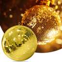 16 Inch Mirror Disco Ball lamp, Gold 16" Disco Ball Decor Hanging Disco Ball for Party Wedding Holiday Home Decoration, Replacement Mirror x 20pcs, Gold, 16inch