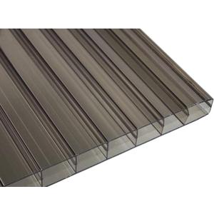 Falken Design Bronze Twin Wall Polycarbonate Panel - 12" x 24" x 1/4" (6mm) - UV Resistant Lightweight, Shatterproof Roof Sheet for DIY, Greenhouses, Sheds & Outdoor Use