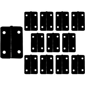 QCAA Solid Brass 180 Degree Mini Hinges, Jewery Box, Cabinet Butt Hinge, 36mm x 25mm(1.41" x 1"), Matte Black, Made in Taiwan, 6 Pair