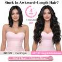 ALXNAN Clip in Long Wavy Synthetic Hair Extension 20 Inch Black Brown 4PCS Thick Hairpieces Fiber Double Weft Hair for Women