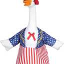 cnomg Patriotic Porch Goose Outfits 4th 0f July Porch Goose Outfit for Independence Day Outdoor Patio Yard Lawn Art Decoration