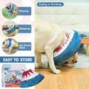 BEAUTYZOO Dog Cone Alternative After Surgery for Large Medium Small Dogs, Soft Inflatable Cone Collar for Dogs Cats, Pet Neck Donut E Collar Dog Recovery Collars to Stop Licking, Shark Blue, L