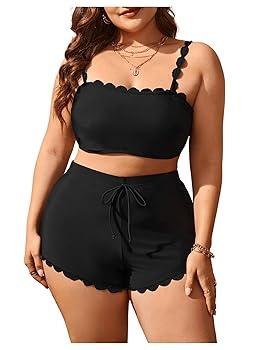 Soly Hux Plus Size Bikini Set For Women XL Black