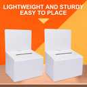 GRAWUN 24 Pack Cardboard Ballot Box with Slot, White Glossy Raffle Boxes 6.5x4.5x4.5Inch, Suggestion Boxes with Removable Slot, Donation Boxes for Fundraising,Collecting Card and Voting Contest