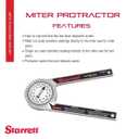 Starrett ProSite Miter Protractor Angle Finder with Two Laser Engraved Scales - Ideal for Carpenters, Plumbers, and DIY Home Improvement - 7" Narrow Aluminum - 505A-7