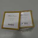 Autjvy 4x4 Picture Frame Matte Gold Modern Simple Thin Aluminum Metal Photo Frame with HD Real Glass, Display for Tabletop and Wall Collage. (2 Pack)