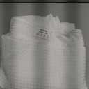 No Hook Shower Curtain, Waffle Weave Thick Fabric Shower Curtain for Bathroom, 258 GSM Luxury Polyester Cloth Bath Curtain with 10 Built in Grommets, 72W x 86H, White