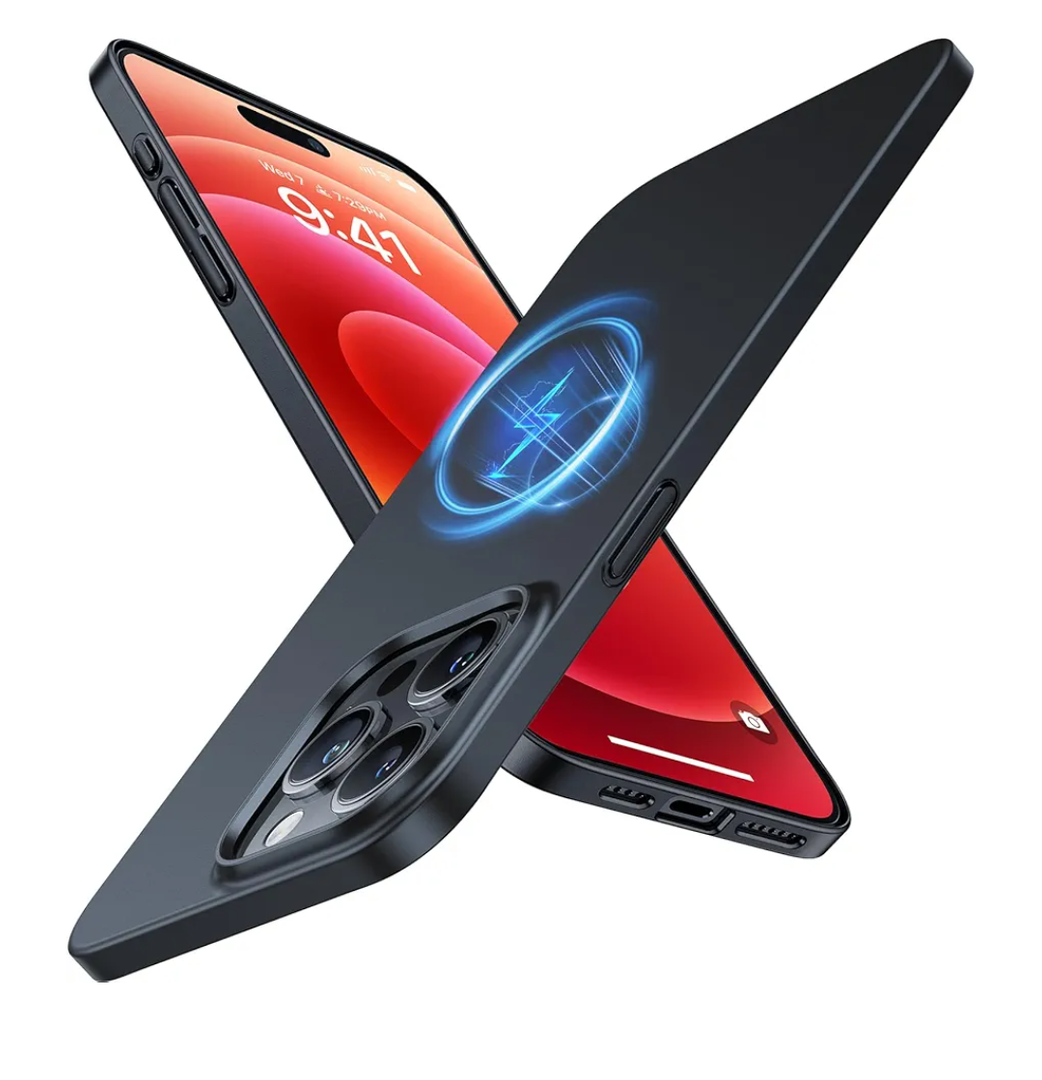 TORRAS Magnetic Slim-Fit for iPhone 15 Pro Max Case, Ultra-Thin 15 ProMax Phone Case Compatible with MagSafe, Lightweight Anti-Scratch Matte Hard iPhone 15 ProMax Case 6.7 inch OriginFit, Black