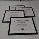 upsimples Certificate Frame with High Definition Glass, 8.5 by 11 Picture Diploma Document Frames for Wall and Tabletop, Black 4 Pack