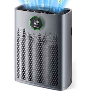 ECOSELF Air Purifiers for Home Large Room, with Smart Mode, PM2.5 Air Quality Display, 22dB Sleep Mode, Aromatherapy, Cover Up to 1295 Ft² with 2X-Purification & 360°Air Outlet, HAP603, Carbon Grey
