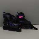 2PM SPORTS Vinal Girls Adjustable Flashing Inline Skates, All Wheels Light Up, Fun Illuminating Skates for Kids Men Adult Women and Boys (Violet & Magenta)