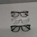 Gaoye Stylish Blue Light Glasses for Woman - Computer Glasses for Blue Light Blocking - Lightweight Frames - 3 pack (A1 Matte Black+leopard+transparent)