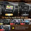 Naifay Android 12 Car Radio for Honda Civic 2013-2017 with Wireless Carpaly & Android Auto, 9 Inch IPS Touch Screen for Civic Car Stereo with GPS/Bluetooth/FM/Backup Camera/WiFi/SWC/Can Bus+MIC