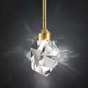 Untrammelife Modern Crystal Pendant Light Polished Nickel Small Pendant Light Fixtures 8W LED Hanging Chandelier for Bathroom Bedroom Kitchen 3 Color Temperature Adjustable 3000K-4000K-5000K (Polished Nickel(3000K-4000K-5000K))