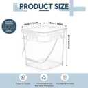 Domensi 6 Pcs Clear Square Bucket with Lid Food Ice Cream Plastic Buckets with Handle Reusable Freezer Containers Industrial Pails for Paint Storage for Kitchen Home(1.5 Gallon) (EXP 12/31/26)