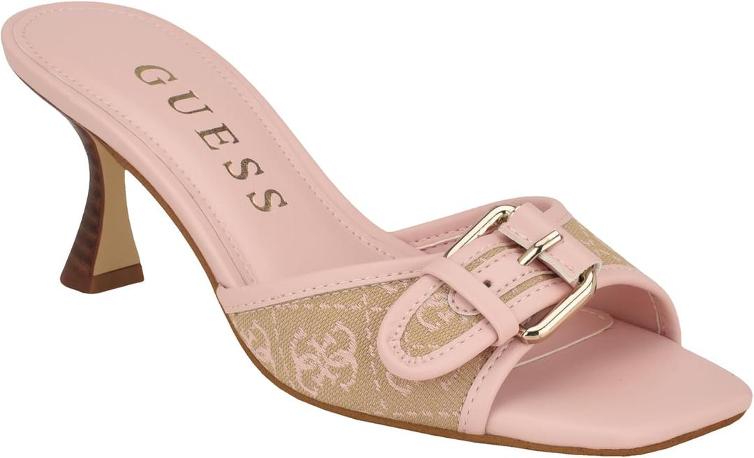 Guess Women's DISTA Heeled Sandal (Pink, XS)