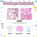 Biapian Pink Shimmer Wall Backdrop, 24PCS Square Sequin Shimmer Wall Panels Color Laser Pink Glitter Photography Props for Party Decorations Indoor or Outdoor Wedding Bachelorette Engagement