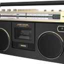 Ion Audio 1980S-Style Portable Bluetooth Boombox AM/FM Radio Cassette Player Recorder, VU Meters, USB Recording, Dual Full-Range High Bass Speakers (Gold Edition)