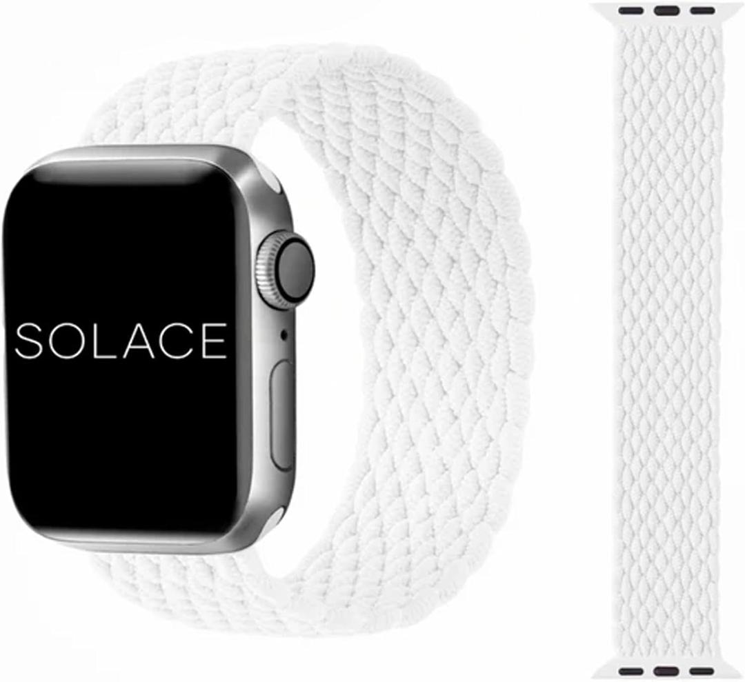 Solace Bands Imperium V2 Loop - Compatible with Apple Watch Bands Stretchable Sport Loop Band for Women and Men, iWatch Bands, SE and Series 8 7 6 5 4 3 2 1 (42/44/45MM - XS, White)