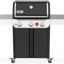 Weber Genesis E-325 Liquid Propane Gas Grill for Outdoor Cooking, 3 Burners, Black – Porcelain-Enameled, Cast-Iron Grates, PureBlu Burners & Sear Zone