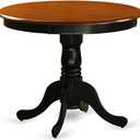 East West Furniture ANT-BLK-TP Antique Kitchen Dining Table - a Round Solid Wood Table Top with Pedestal Base, 36x36 Inch, Black & Cherry