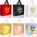 Nush Nush Large Thank You Gift Bags Set of 12 Premium Finish Reusable Thank You Bags in 6 Vibrant Colors - Perfect Goodie Bag for Thanksgiving, Christmas, Birthday, Party Favor 13x5x11 Size