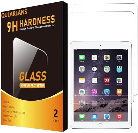 Qularlans 2 Pack Screen Protector for iPad 6th 5th Generation 9.7 Inch (2018/2017, Model A1822/A1823/A1893/A1954), Anti-Scratch 9H Hardness Tempered Glass Film