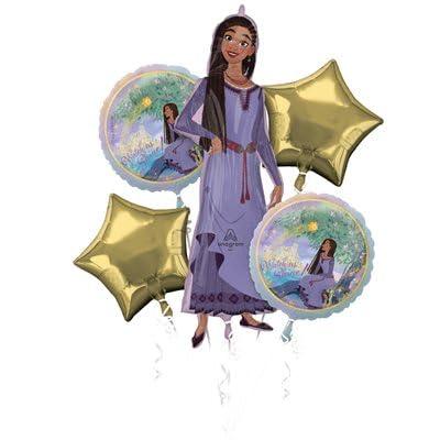 Wish Theme Party Supplies Bundle - 5 Superior Float Balloons with Self-Sealing Valves Perfect for Unisex Birthday Celebrations - Create Magical Decorations Effortlessly!