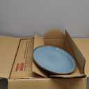 GBHOME Ceramic Dinnerware Sets for 8, 24 Pieces Stoneware Plates and Bowls Sets, Scratch Resistant Dishes, Dishwasher & Microwave Safe, Reactive Glaze-Space Blue